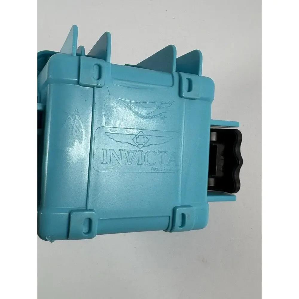 Invicta 1 Slot Waterproof Watch Case Travel Storage Box Impact Resistant Blue